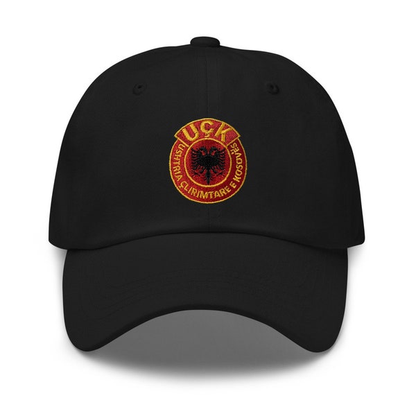 UÇK Emblem Embroidered Dad Hat, UCK Hat, Ushtria Çlirimtare e Kosovës, Albanian Hat, KLA Hat, Kosovo Liberation Army