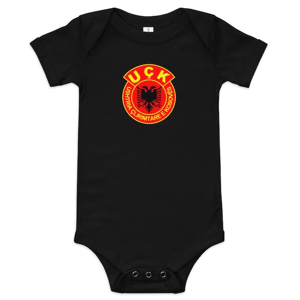 UÇK Emblem Baby Bodysuit Onesie T-Shirt, For Baby 3-24 Months,  UCK Shirt for Baby, Kosova Military/Army Heroes, Albanian Clothing