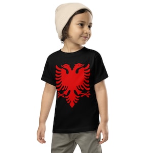 Camiseta de manga corta para niños pequeños con águila albanesa, para niños pequeños de 2 a 5 años, camisa albanesa para niños pequeños, ropa albanesa