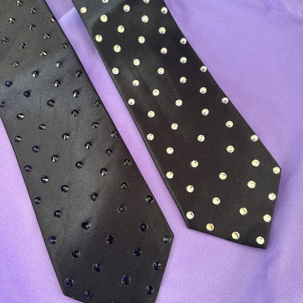 Swarovski Crystal normal size neck tie (wedding, funeral, birthday, party, Christmas, Prom)
