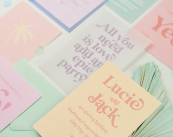 South Beach Wedding Invitation Suite - SAMPLE PACK (please see description for more info)