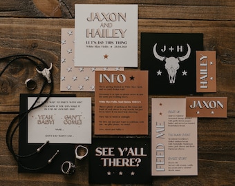 Texas Wedding Invitation Suite - SAMPLE PACK (please see description for more info)