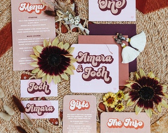 Summer Of Love Wedding Invitation Suite - SAMPLE PACK (please see description for more info)