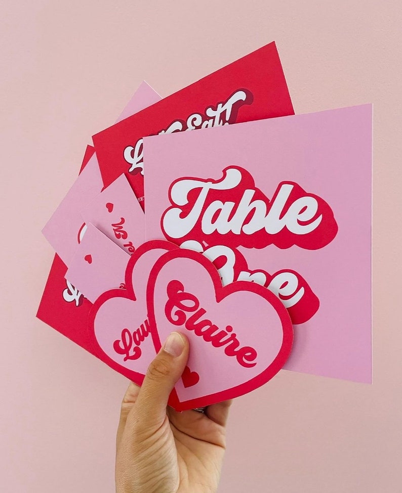 The ultimate red and pink wedding stationery! Featuring a bursting heart design, retro font and fun wording, this is the Malibu collection. Including a save the date, invitation, information card, rsvp and custom quote card.