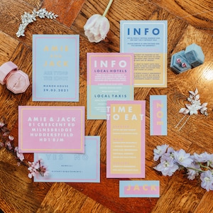 Geneva Wedding Invitation Suite - Invitation, Info Card and RSVP