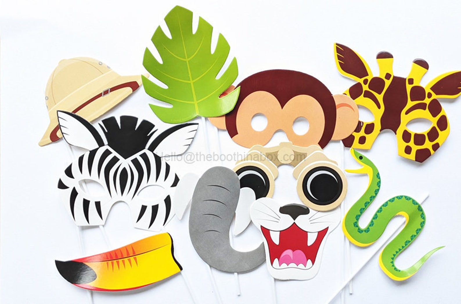 10 Jungle Party Photo Props Photo booth props Jungle | Etsy
