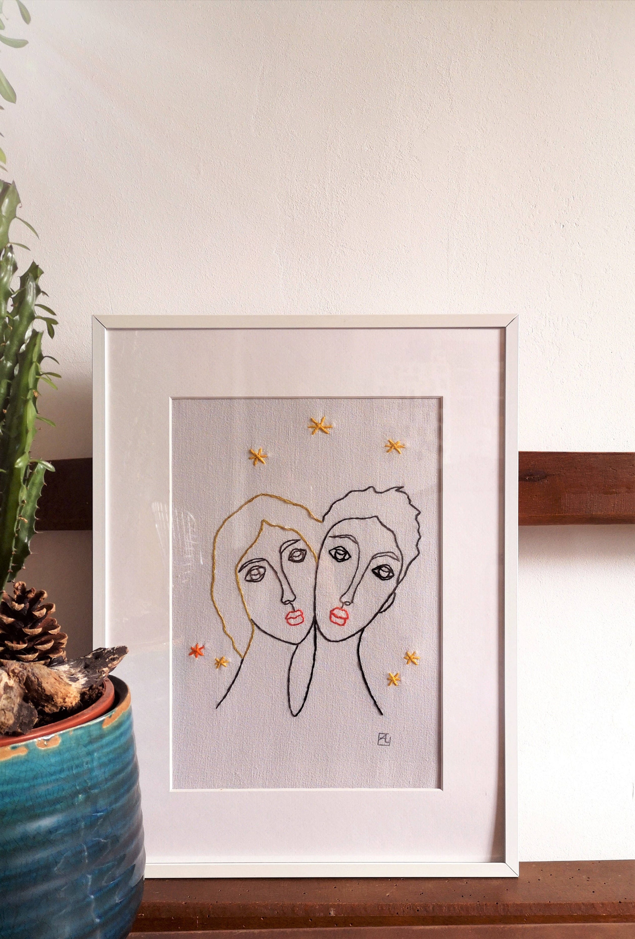 Amour - Broderie Encadrée 30x40