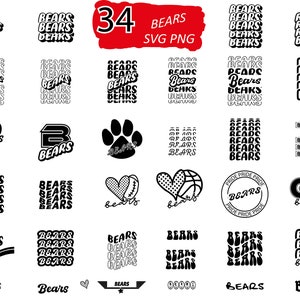Bears Svg, Mascot Bears  Svg, Bears  Png, Download Svg Cut File, Svg For Cricut, Silhouette School Spirit Svg, Team Sports Png