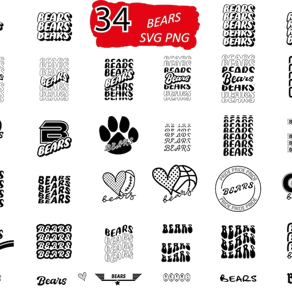 Osos Svg, Mascot Bears Svg, Bears Png, Descargar Svg Cut File, Svg For Cricut, Silhouette School Spirit Svg, Team Sports Png