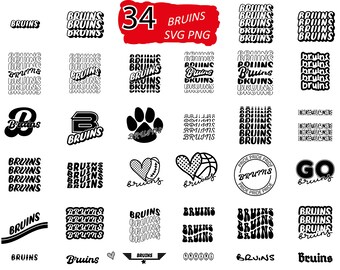 Bruins SVG, Mascota Bruins SVG, Bruins PNG, Descargar archivo de corte SVG, SVG para Cricut, Silhouette School Spirit SVG, Deportes de equipo PNG