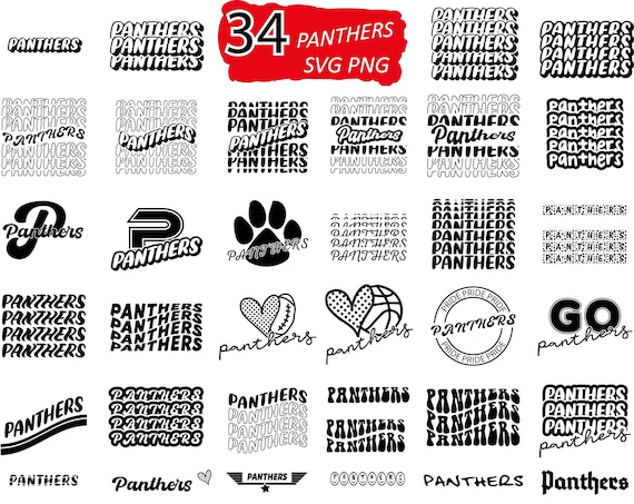 34 Bundle Panthers Svg, Mascot Svg, Basketball Svg, Instant Download, School Fonts, T-Shirts Sublimation Cricut, HTV