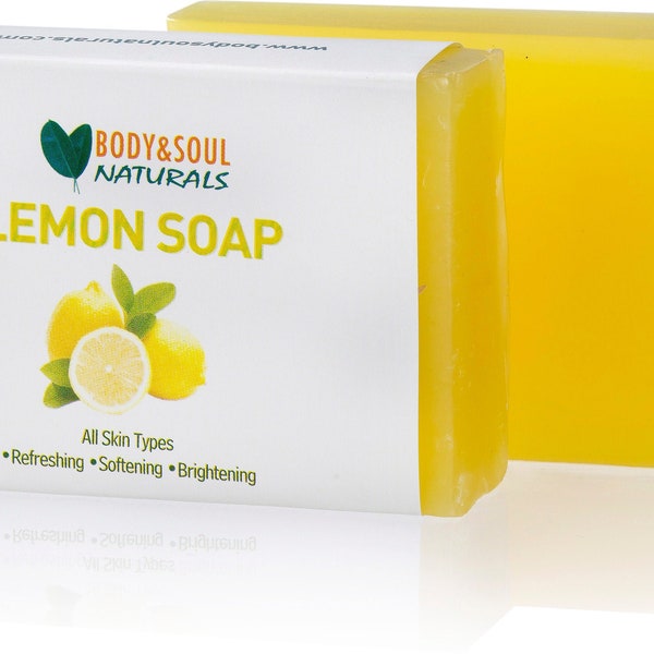 Lemon Soap - Natural Vegan Soap - Glycerin Soap Bar - Lemon Soap Bar - Antibacterial Soap (3-pack)