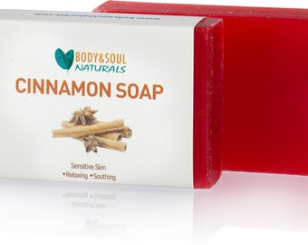 Cinnamon Soap - Nourishing Soap - Natural Acne Soap - Vegan Soap Bar - Shampoo Bar - Aromatherapy Soap - Glycerin Soap Bar (3-pack)