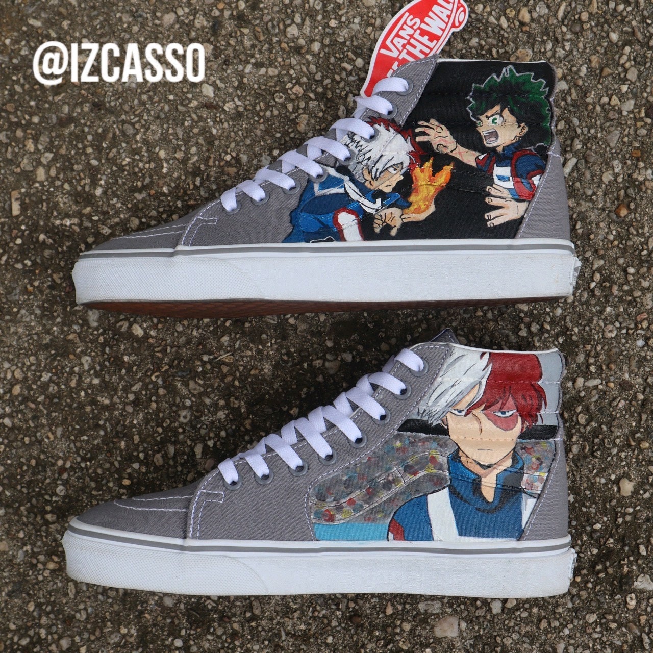 red checkerboard high top vans