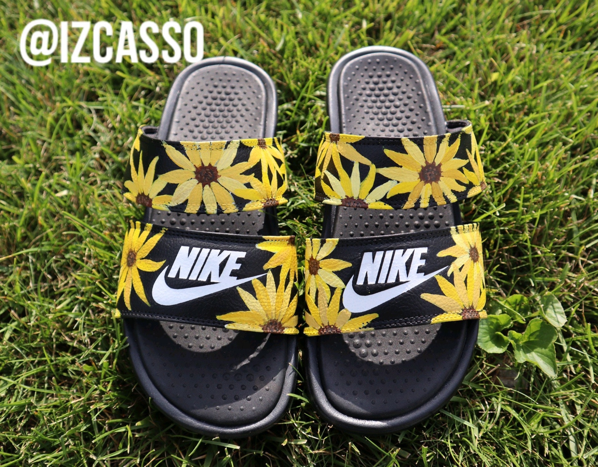 Sunflower Nike Slides - Etsy