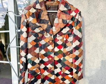 ジャケット・アウター ANREALAGE 24SS PANEL PATCHWORK LONG MA-1 VTG 70s Dav Man Women's Patchwork Leather Jacket Blazer Coat
