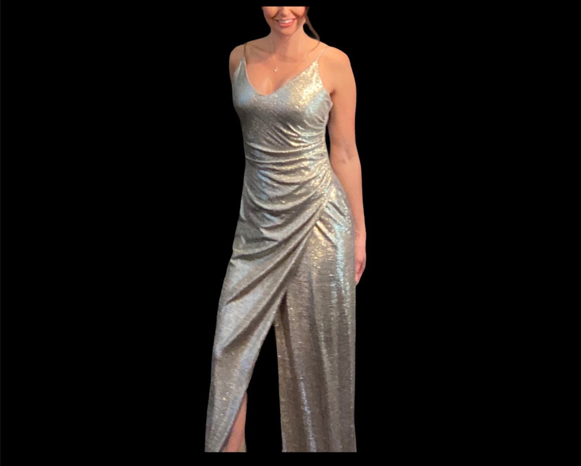 betsy and adam metallic gown