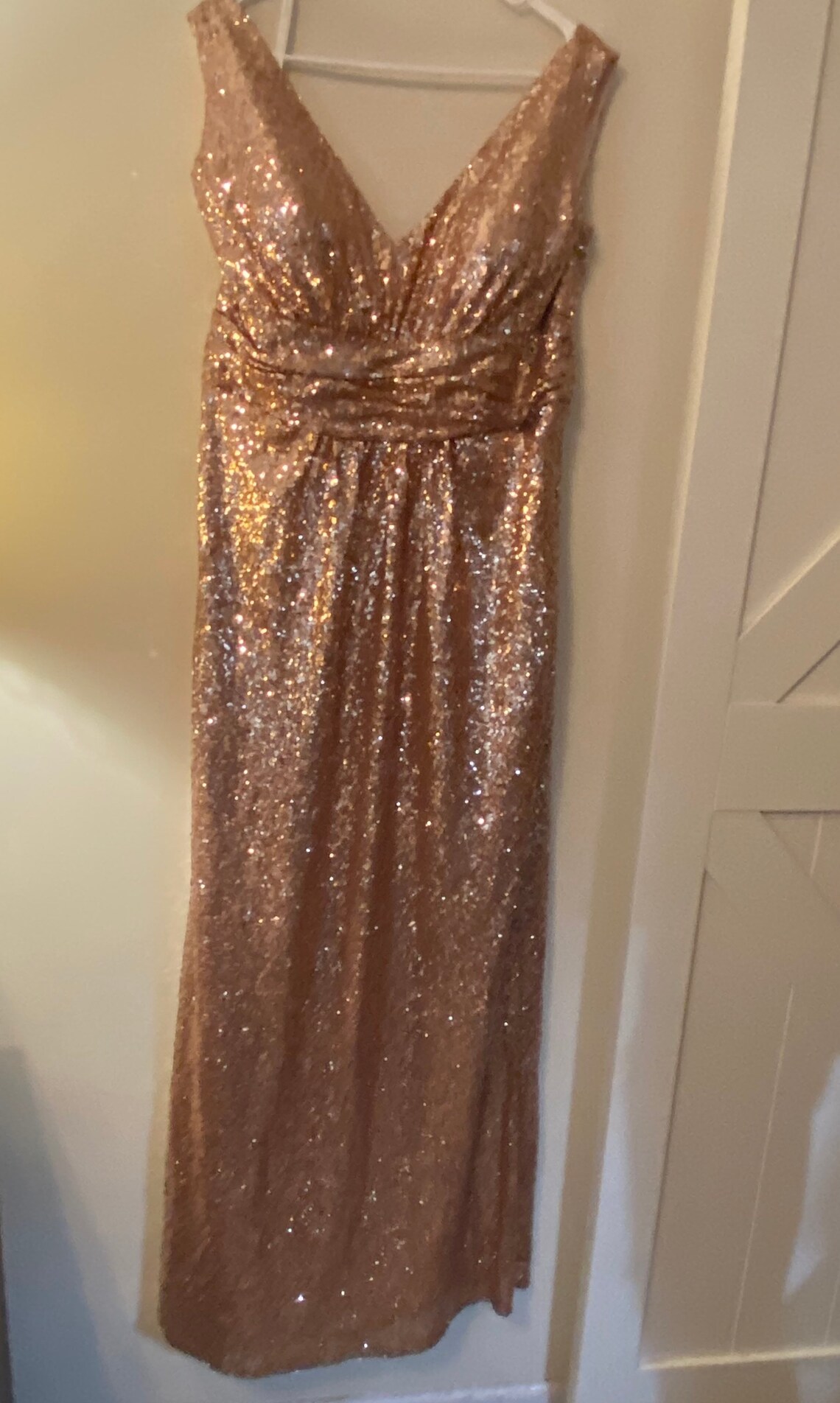 Christina Wu Size 20 Rose Gold Sequin Dress 22708 | Etsy