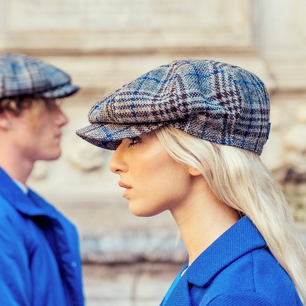 Baker boy Cap - Tartan tweed flat cap - Italian wool tweed cap. Visit www.prjcapo.com for more Flat caps, Bakerboy caps & Newsboy caps.