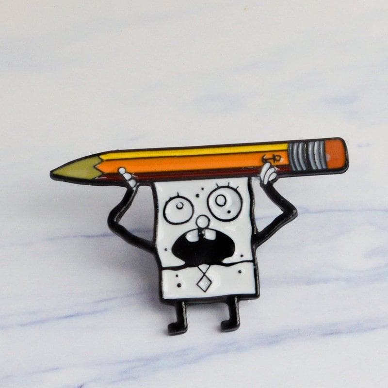 Spongebob Pencil Enamel Pin | Etsy