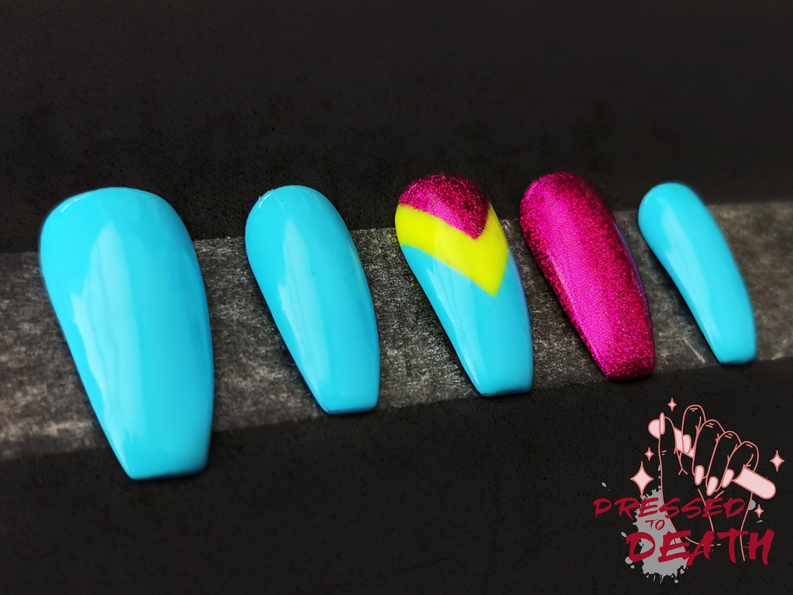 Pansexual Pride Flag False Nails Hand Painted Press On Nails | Etsy