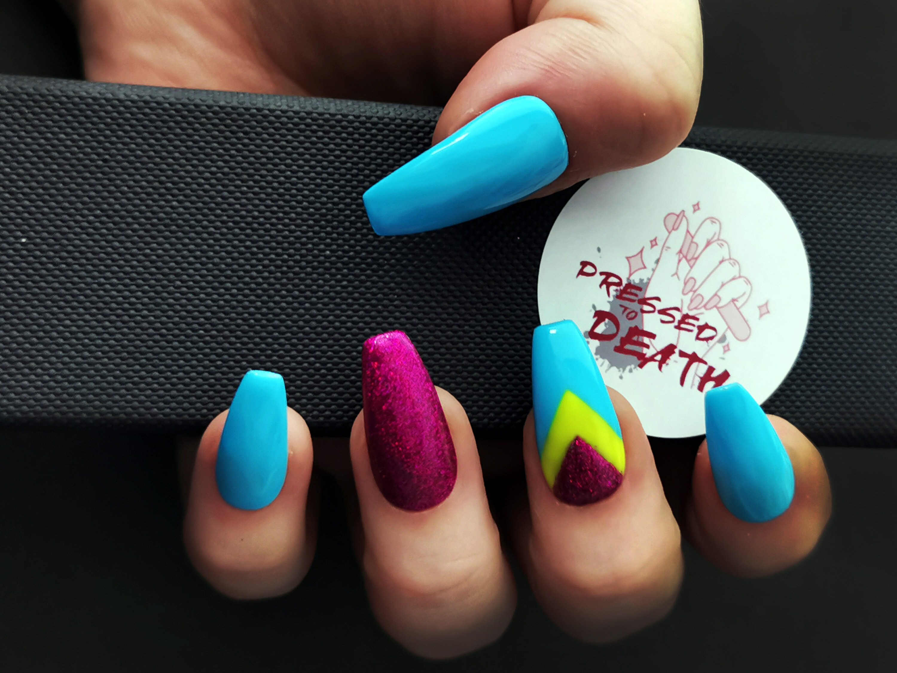 Pansexual Pride Flag False Nails Hand Painted Press On Nails | Etsy