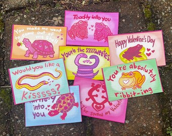 Herpetology Valentine's Day Cards (digital download)