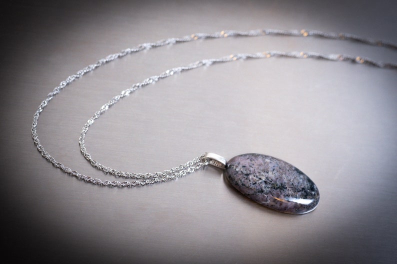 Calci Jasper Oval Cabochon Gemstone Pendant Necklace
