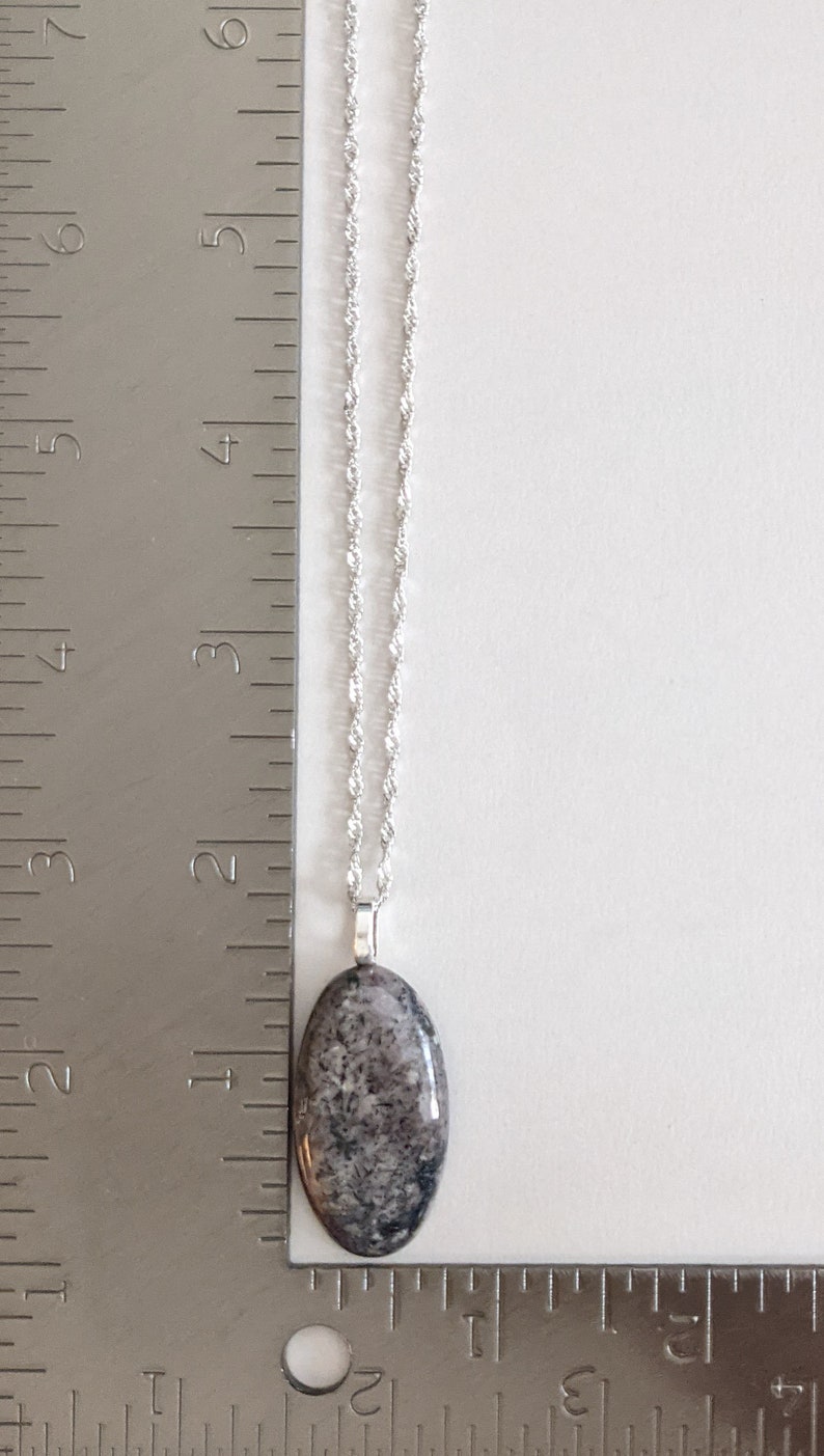Calci Jasper Oval Cabochon Gemstone Pendant Necklace
