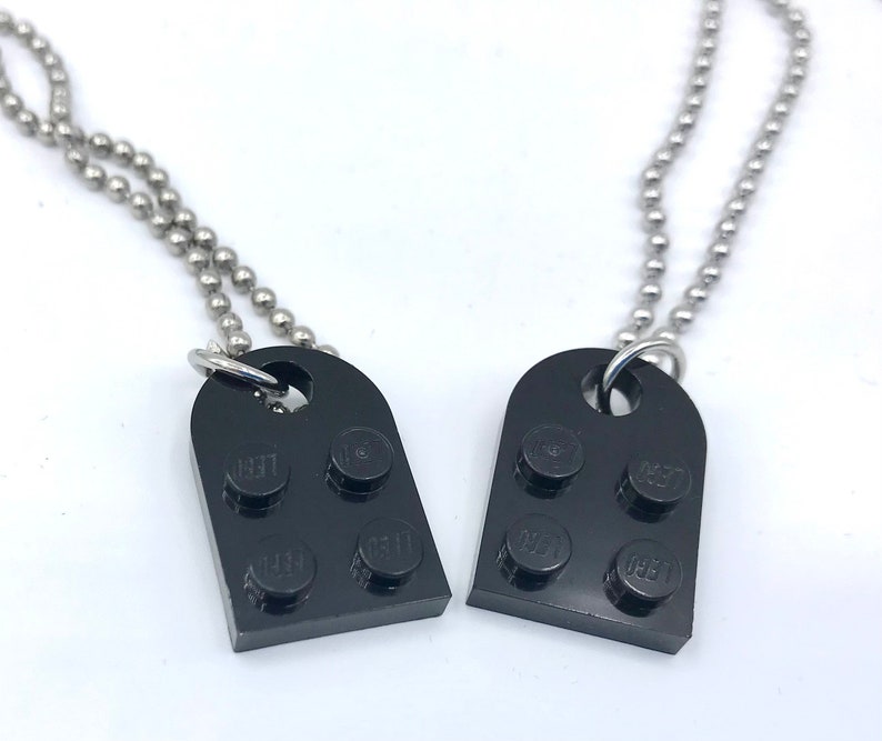 Schwarze Backstein Herz Halsketten Zwei Halsketten inklusive Bild 2
