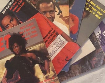 Vintage Jet Magazines Lot (8) 1985 - Poitier, Whitney Houston, Black Millioner