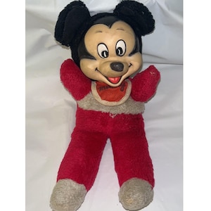 Vintage Rubber Face Mickey Mouse Plush 1960s | Vintage Disney Collectible image 2
