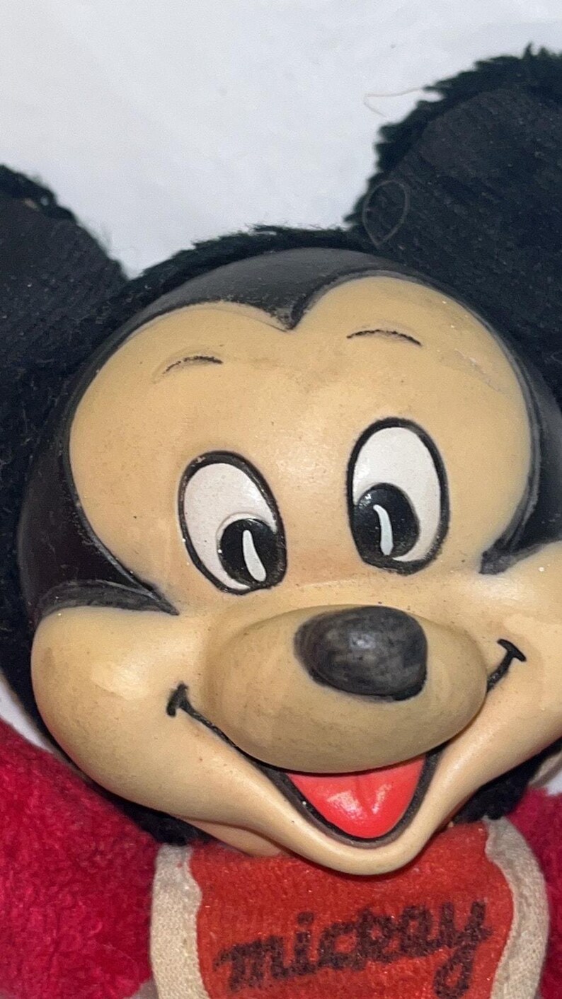 Vintage Rubber Face Mickey Mouse Plush 1960s | Vintage Disney Collectible image 10
