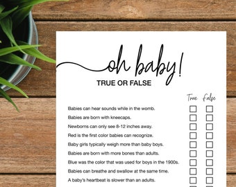 Baby Shower Trivia | Etsy