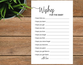 Wishes for Baby Printable Baby Shower Activity, Fun Baby Shower Games