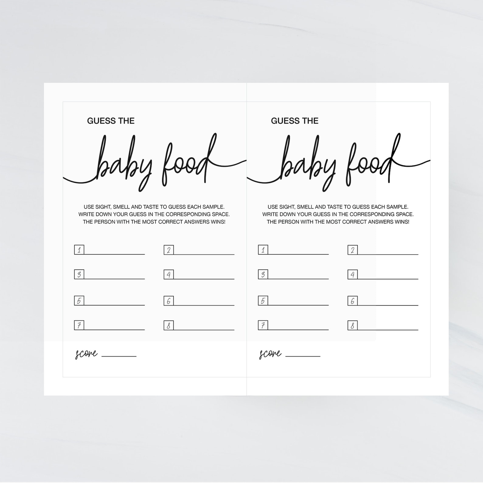 Guess the Baby Food Game, Printable Baby Shower Game, Baby Food ...
