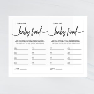 Guess the Baby Food Game, Printable Baby Shower Game, Baby Food ...