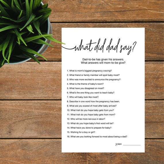 What Did Daddy Say Game Instant and Printable Download Game Etsy
