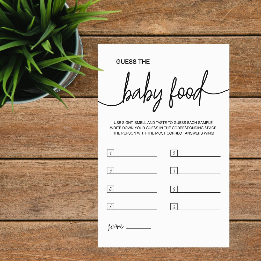 Guess the Baby Food Game, Printable Baby Shower Game, Baby Food ...