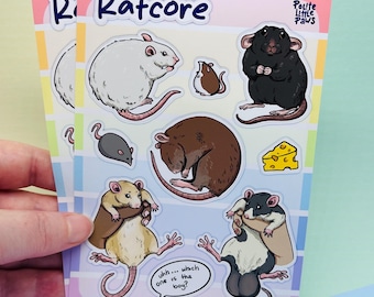 Ratcore Rat Lovers Glänzende Vinyl-Aufkleber, A6, wasserfest