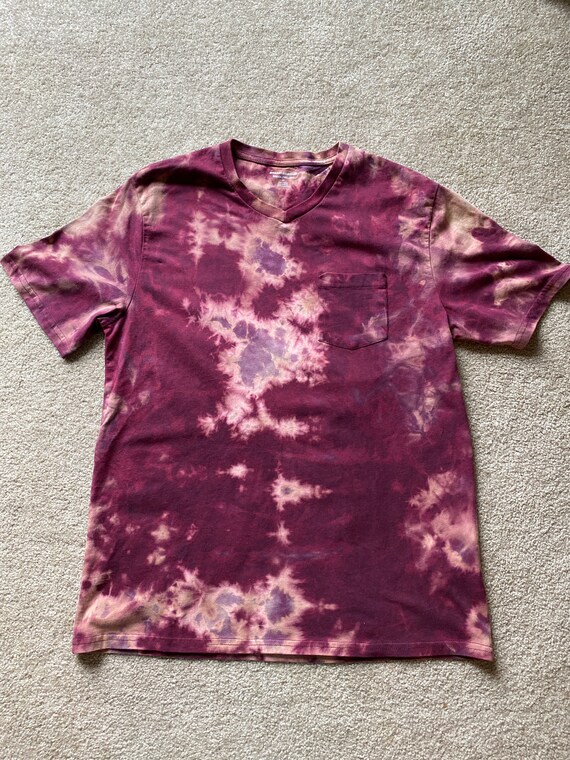Bleach tie dye maroon shirt new arrivals