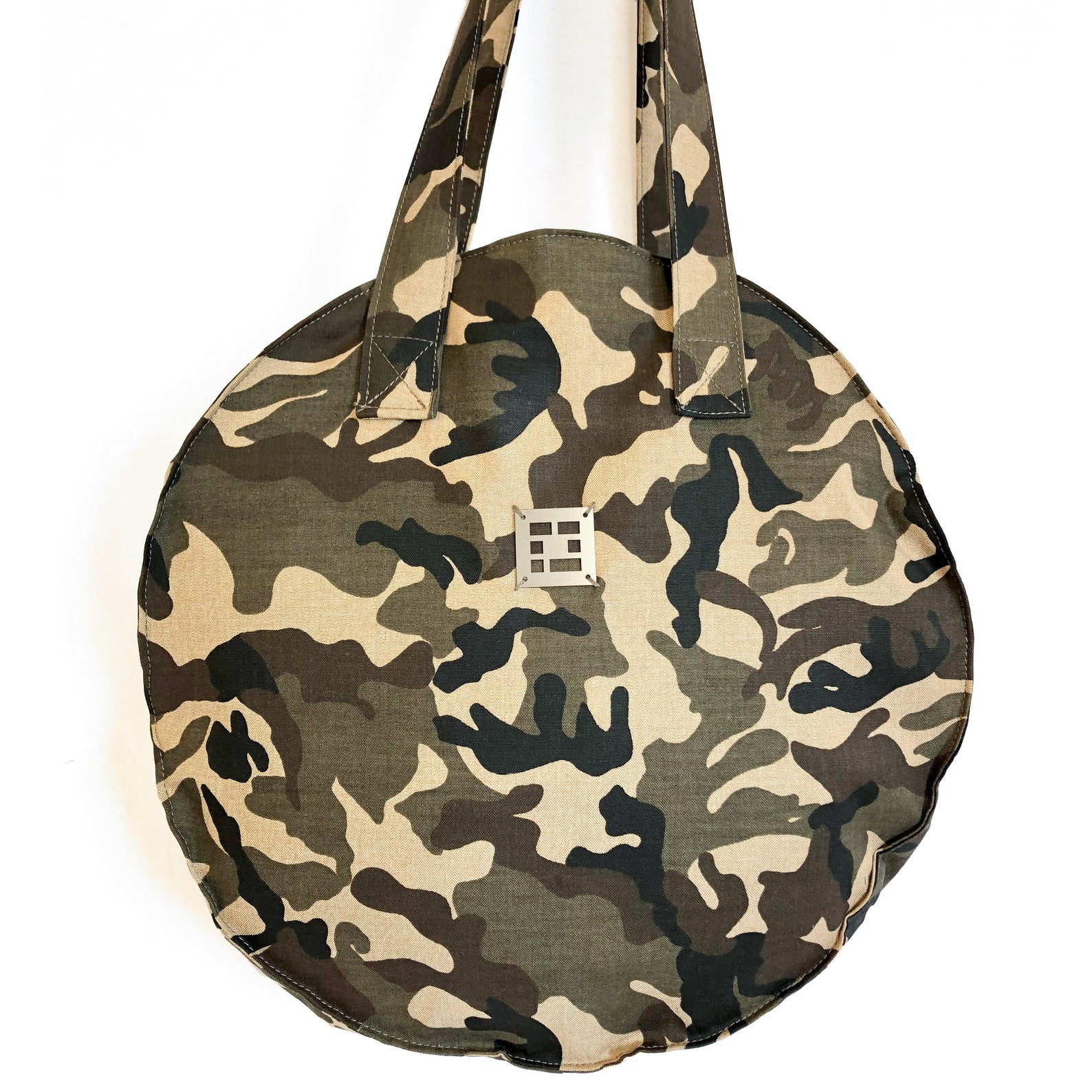 Circle Tote Bag Round Cotton Canvas Tote Cotton Shoulder - Etsy