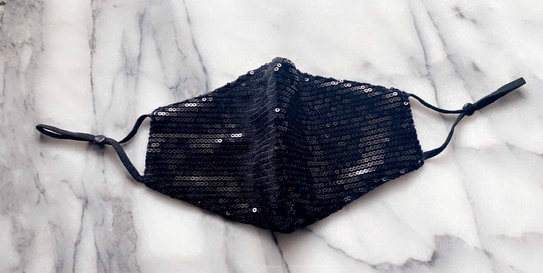 Black SEQUIN Face Mask PARTY face mask WEDDING Face Mask Etsy