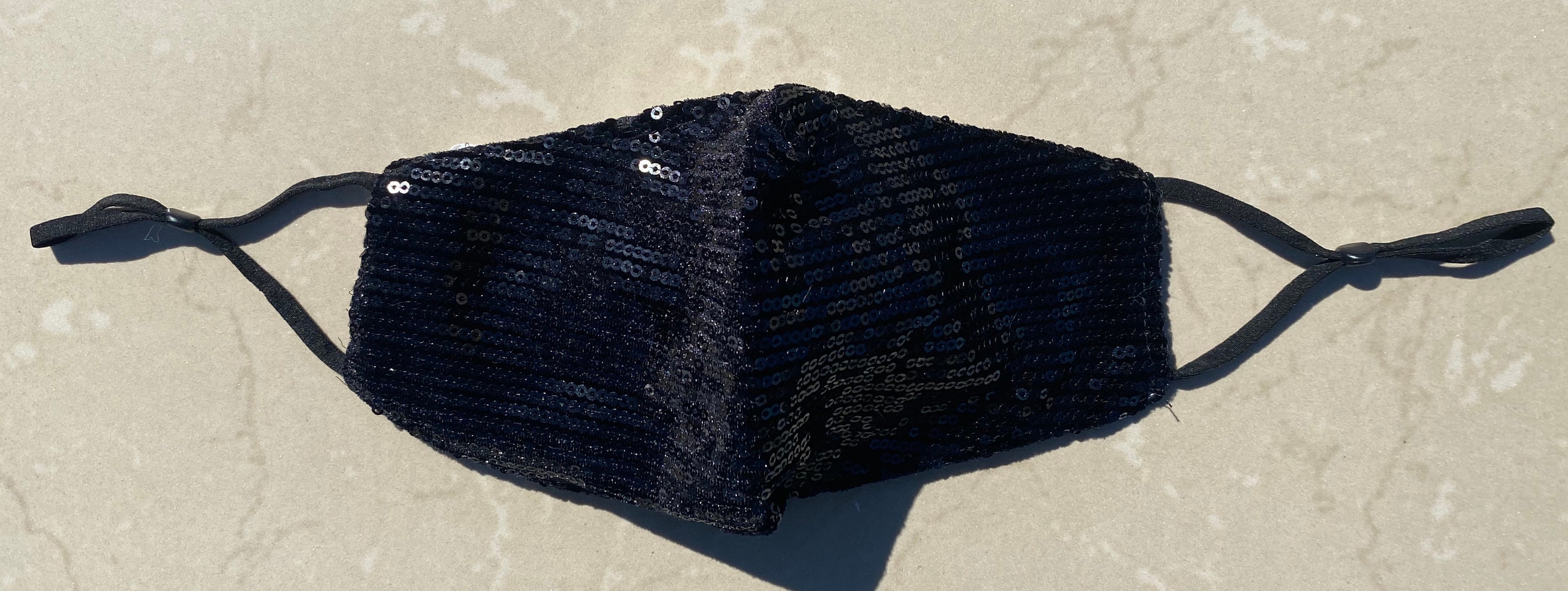 Black SEQUIN Face Mask PARTY face mask WEDDING Face Mask Etsy