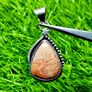 Jasper Gemstone Silver Pendant Jasper Gemstone Pendant 925 Sterling Silver Pendant Lot Wholesale Gemstone Pendant