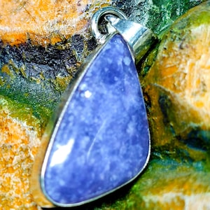 Lepidolite Pendant in Sterling Silver – Natural Purple Gemstone Jewelry, Calming Healing Crystal Necklace, Boho Spiritual Gift for Her