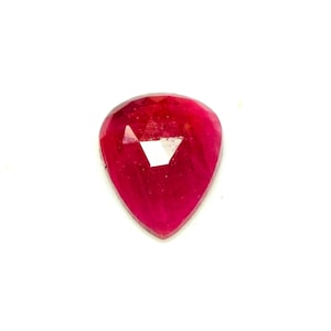 1 Piece, Pinkish Ruby Rose cut slice, Loose Ruby Faceted Gemstone, Ruby Flat Back Cabs, Freeform Rose cut, Loose Gemstone | SIZE - 15x12 mm