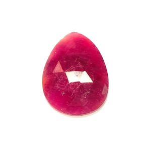 1 Piece, Pinkish Ruby Rose cut slice, Loose Ruby Faceted Gemstone, Ruby Flat Back Cabs, Freeform Rose cut, Loose Gemstone | SIZE - 20x14 mm