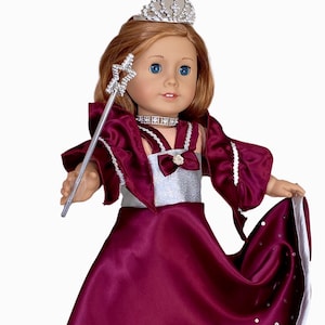American doll ball gown, Fits 18&quot; American Girl & Our Generation doll, princess costume outfit, doll party dress, gift for girl.