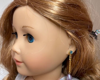 Adorable dangle earrings , Fits American Girl doll or a girl , Dollie and me Holliday jewelry, doll dangle earrings